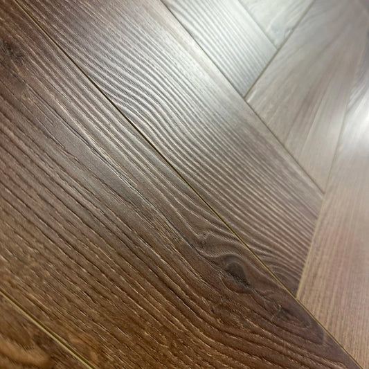 Konig Prestige Mocha Oak Herringbone (Laminate Flooring) - Wood Floor Store