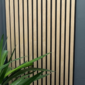 Acoustic Black Felt Oak Wall Panel