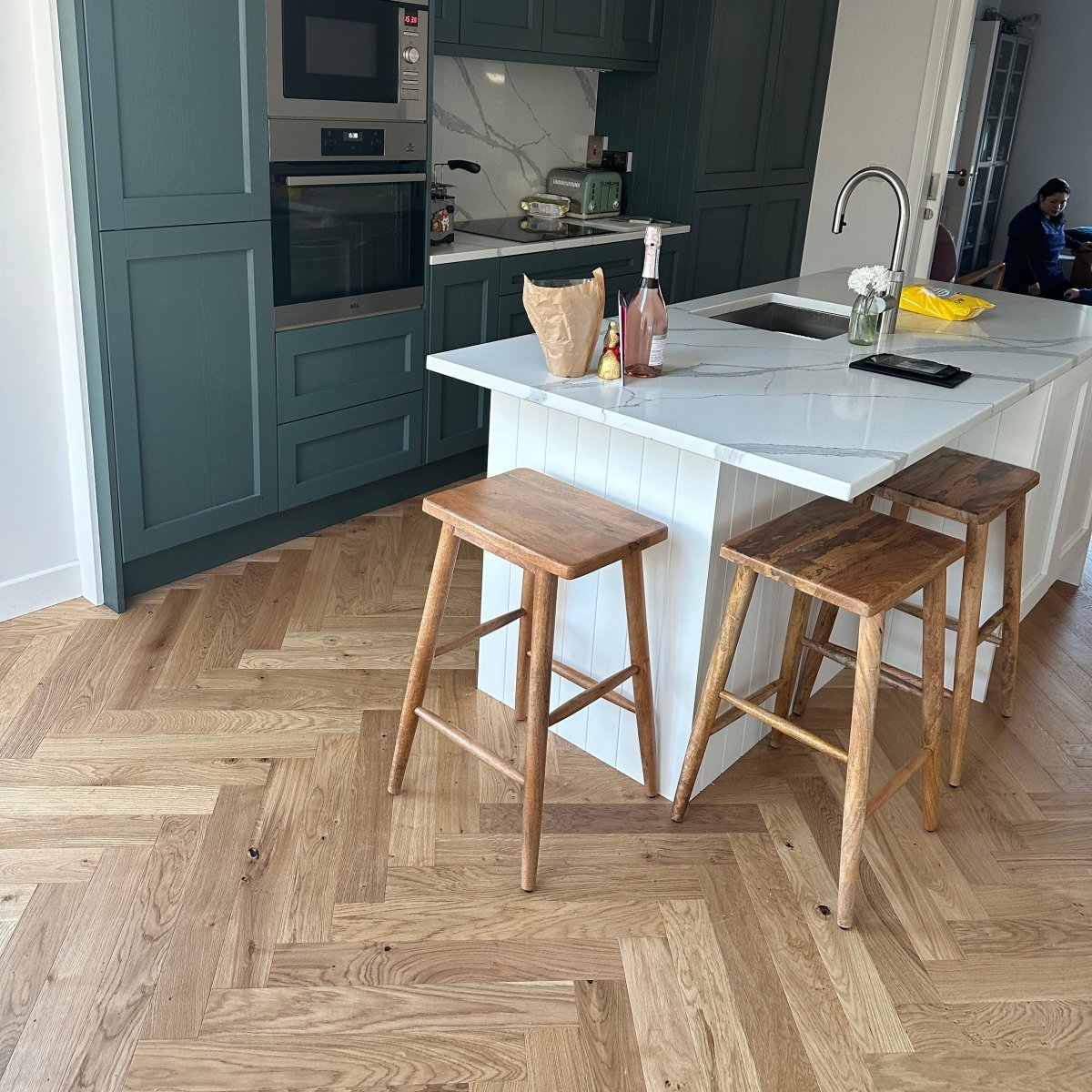 Fika Brushed Oak Natural Herringbone - Wood Floor Store