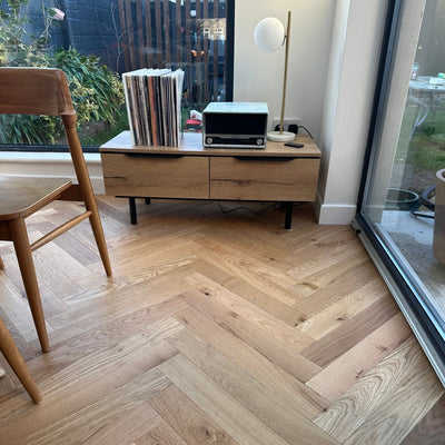 Fika Brushed Oak Natural Herringbone - Wood Floor Store