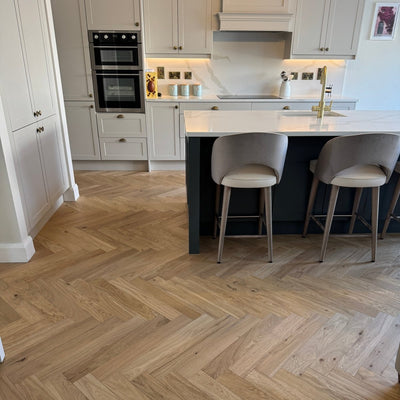 Fika Brushed Oak Natural Herringbone (Engineered Flooring) - Wood Floor Store
