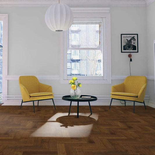 Fika Double Smoked Oak Herringbone - Wood Floor Store