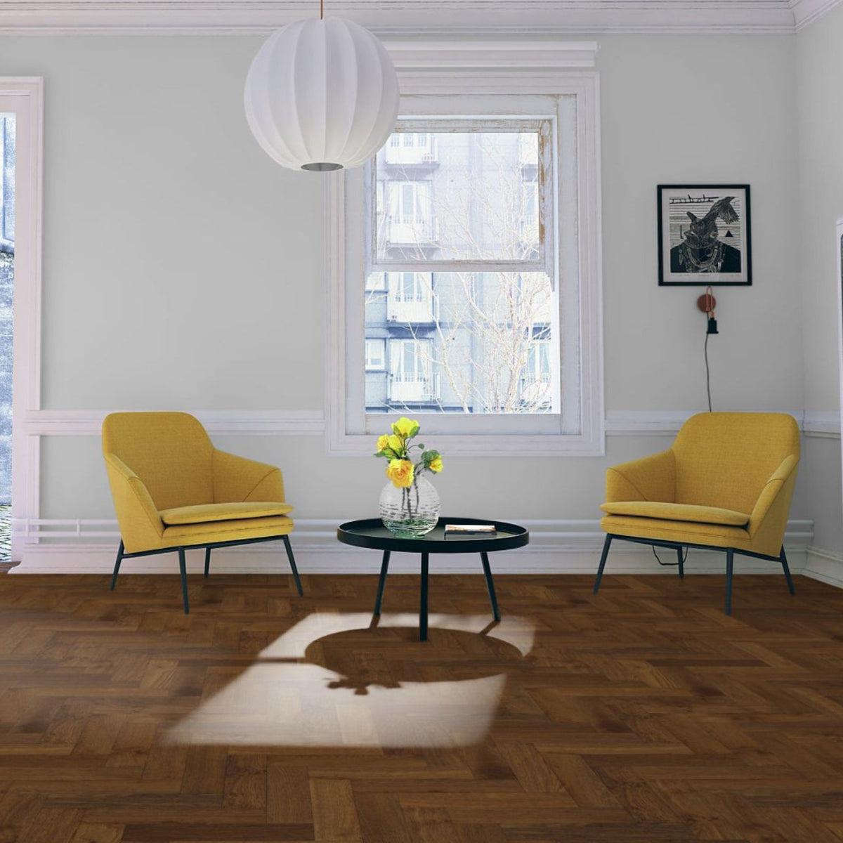 Fika Double Smoked Oak Herringbone - Wood Floor Store