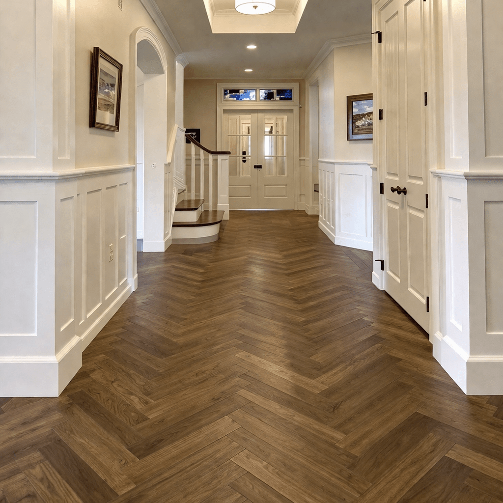 Fika Double Smoked Oak Herringbone - Wood Floor Store