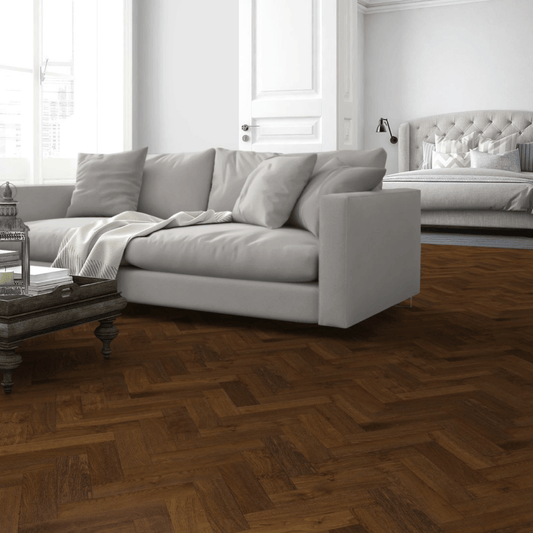 Fika Double Smoked Oak Herringbone - Wood Floor Store