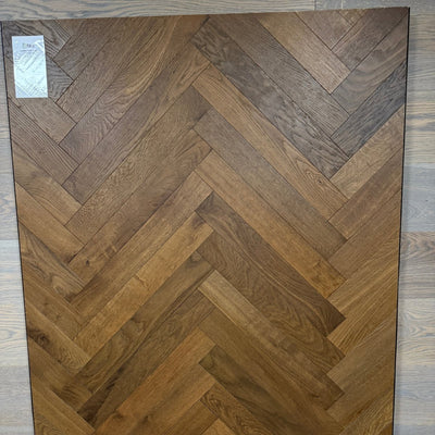 Fika Double Smoked Oak Herringbone - Wood Floor Store