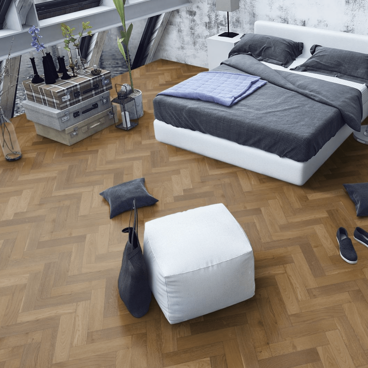 Fika Fumed Oak Herringbone (Engineered Flooring) - Wood Floor Store