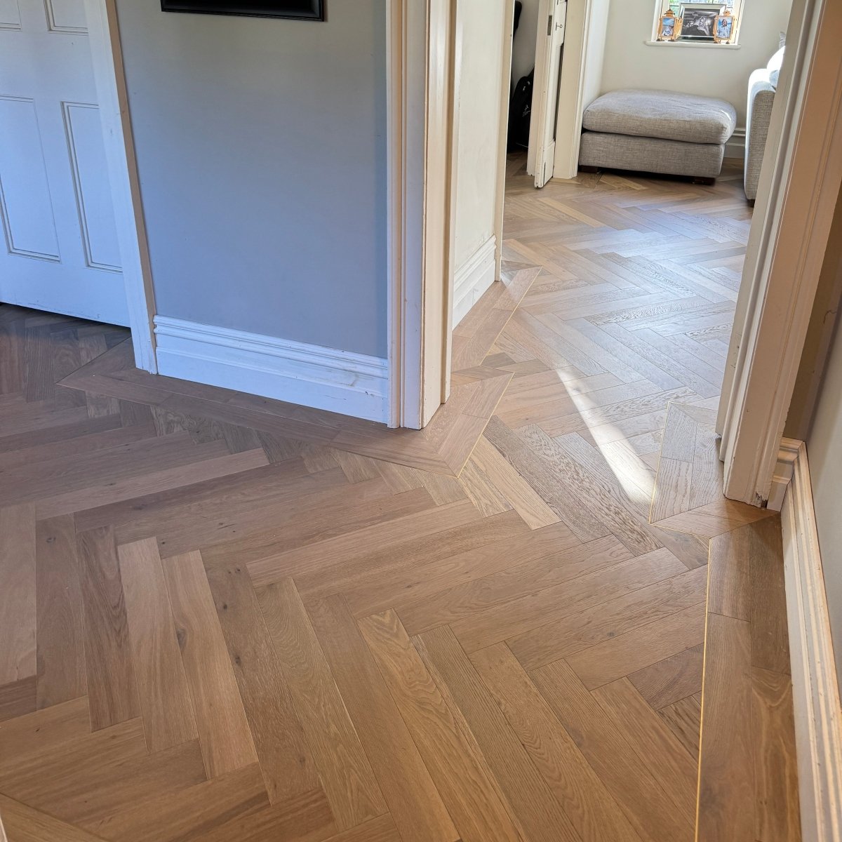 Fika Limed Grey Oak Herringbone - Wood Floor Store