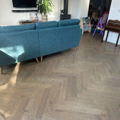 Fika Limed Grey Oak Herringbone - Wood Floor Store