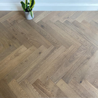 Fika Limed Grey Oak Herringbone - Wood Floor Store