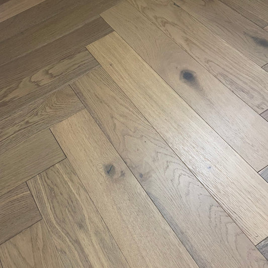 Fika Limed Grey Oak Herringbone - Wood Floor Store