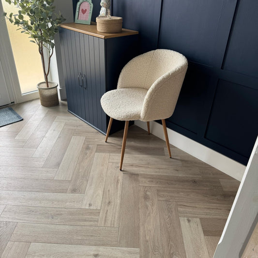 Karna Bordeaux Oak Herringbone SPC - Wood Floor Store