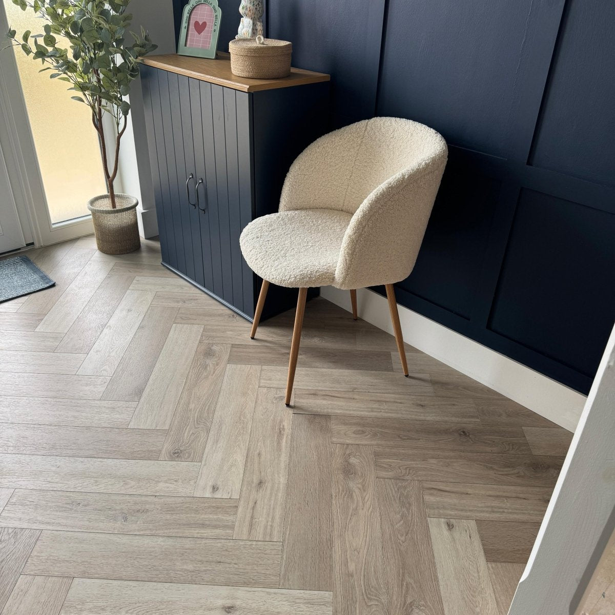Karna Bordeaux Oak Herringbone SPC - Wood Floor Store