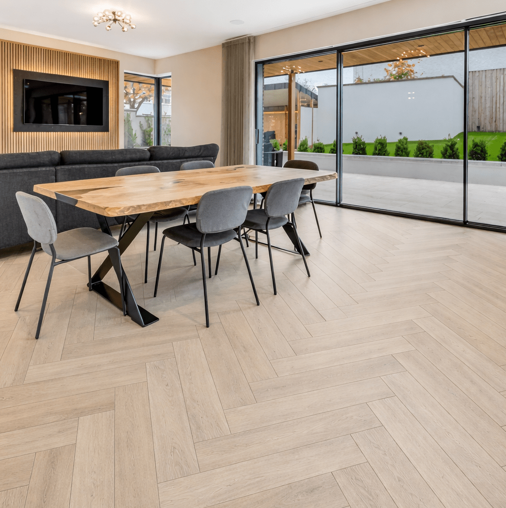 Karna Sand Oak Herringbone SPC - Wood Floor Store