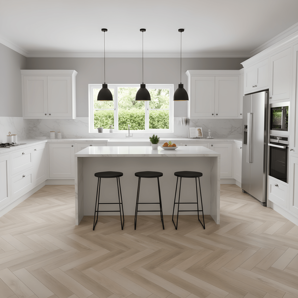 Karna Seaside Oak Herringbone SPC - Wood Floor Store