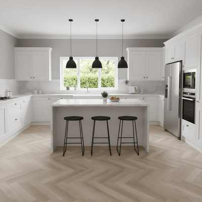 Karna Seaside Oak Herringbone SPC - Wood Floor Store