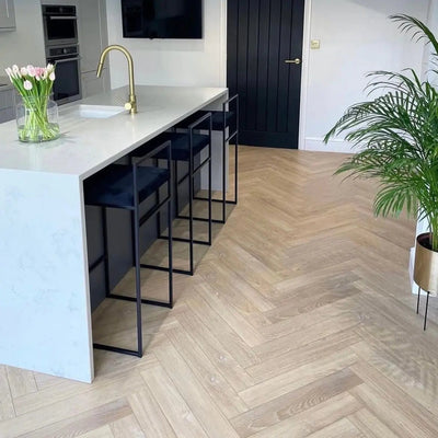 Konig Prestige Desert Oak Herringbone (Laminate Flooring) - Wood Floor Store