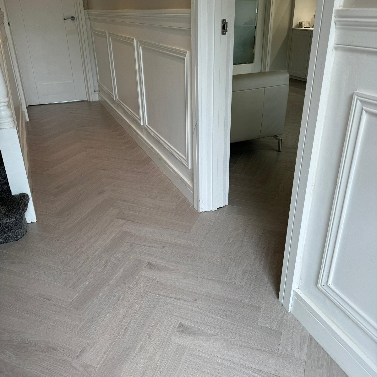 Konig Prestige Hampton Grey Oak Herringbone - Wood Floor Store