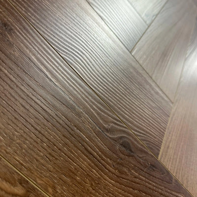 Konig Prestige Mocha Oak Herringbone (Laminate Flooring) - Wood Floor Store