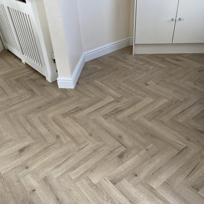 Konig Prestige Pale Oak Robust Herringbone - Wood Floor Store