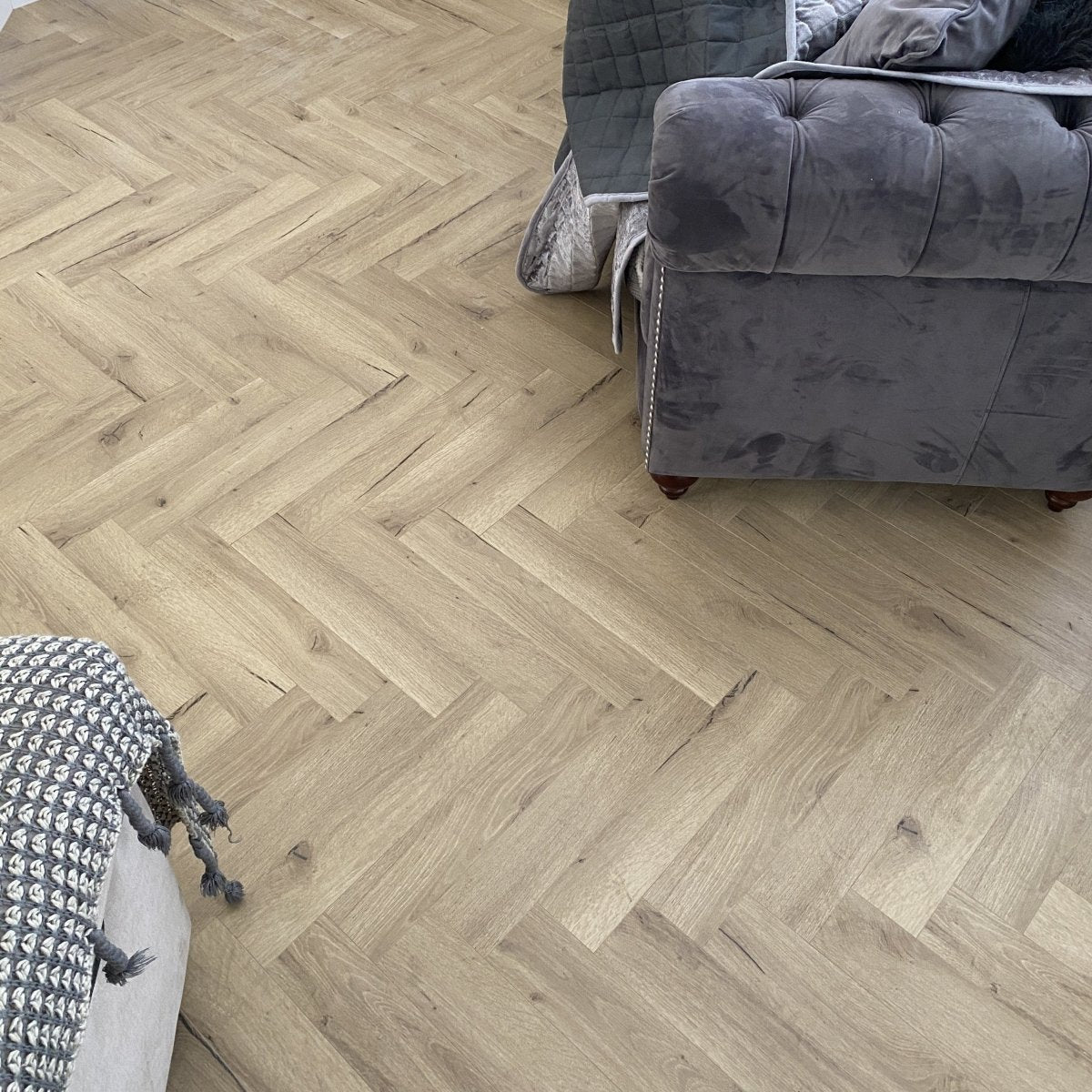 Konig Prestige Pale Oak Robust Herringbone - Wood Floor Store