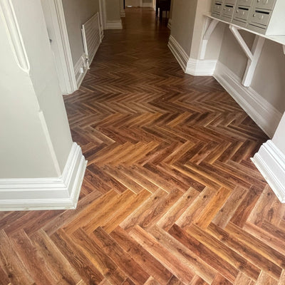 Konig Prestige Rich Walnut Herringbone - Wood Floor Store