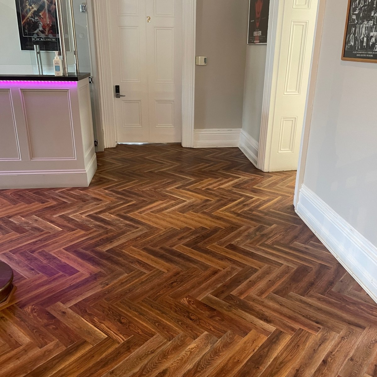 Konig Prestige Rich Walnut Herringbone - Wood Floor Store