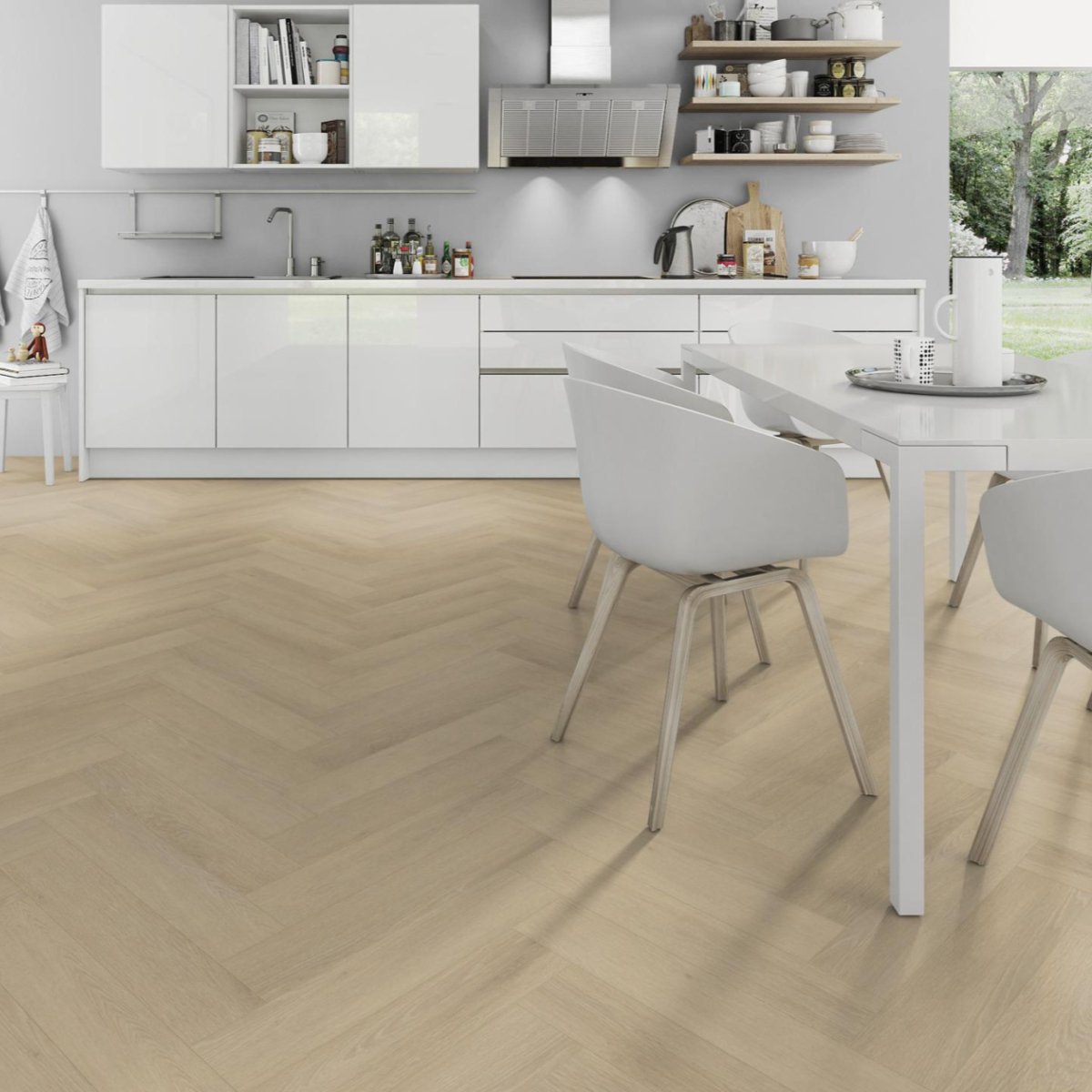 Krono Original Linen Oak Herringbone SPC - Wood Floor Store