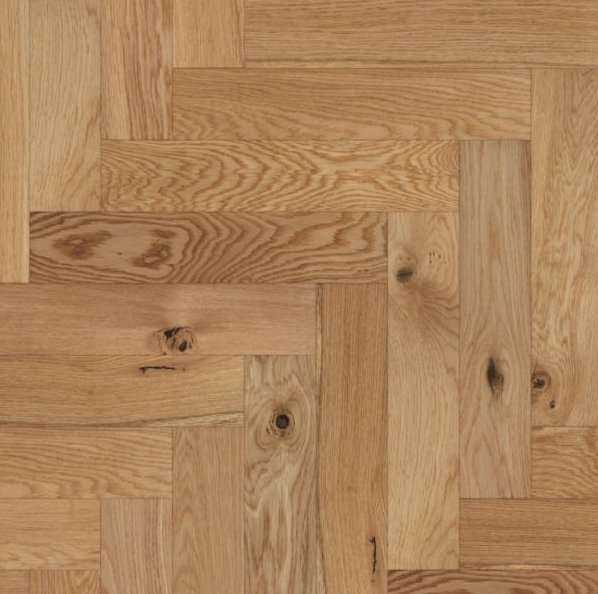 Lacquered and Brushed Oak Natural Herringbone 90 - Wood Floor Store