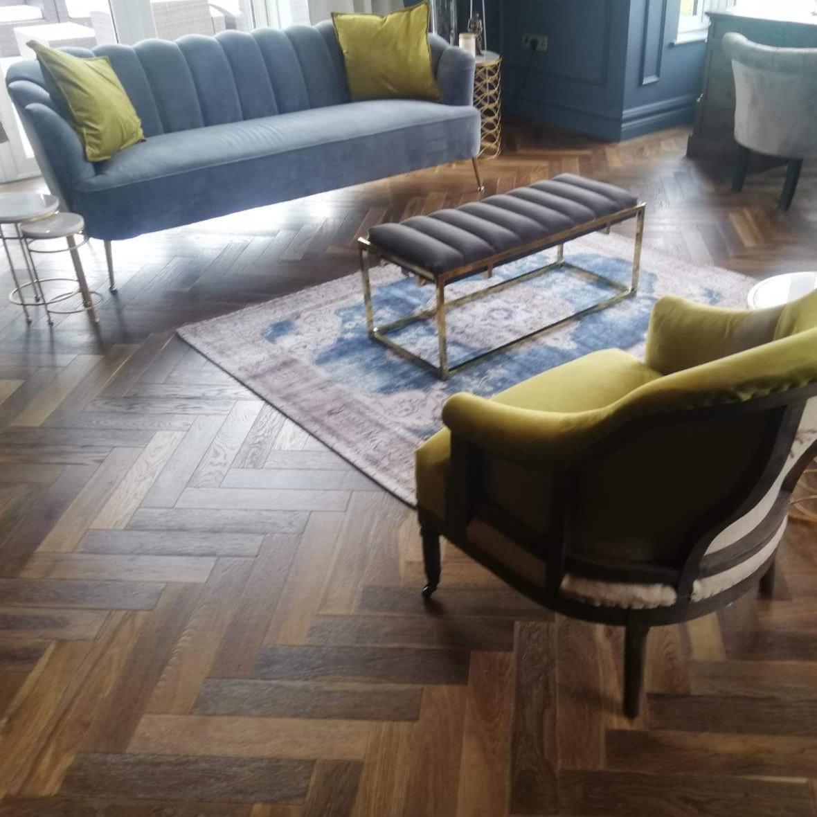 Lignum Strata Oak Double Smoked Herringbone 90 - Wood Floor Store