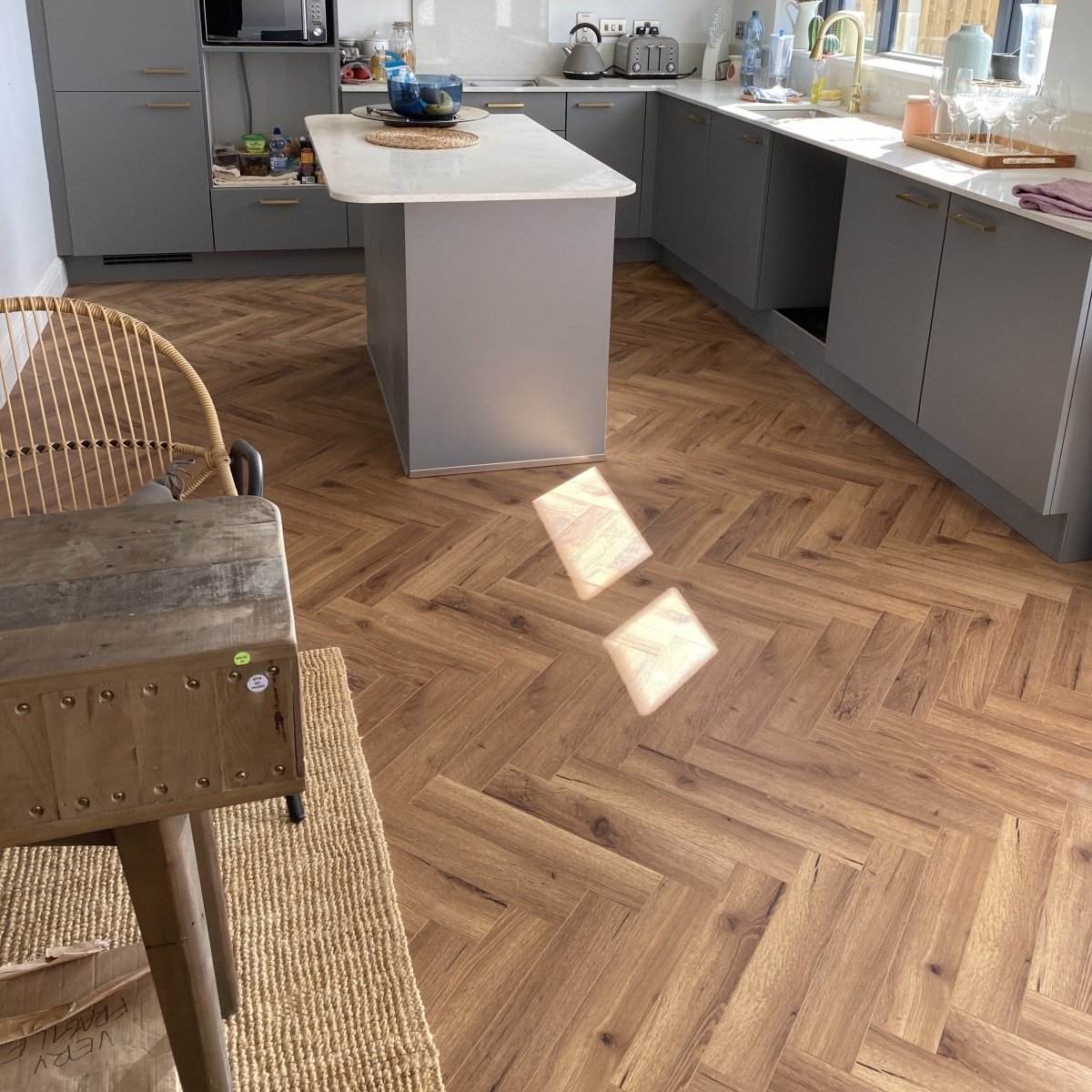 Oak Robust Fumed Herringbone - Wood Floor Store