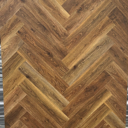 Sample of Lightly Smoked Oak Herringbone - Wood Floor Store