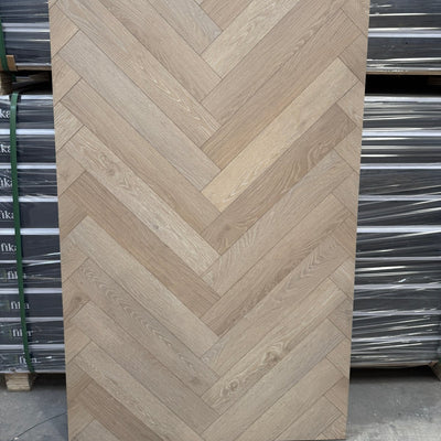 Sample of Washed Oak Herringbone - Wood Floor Store